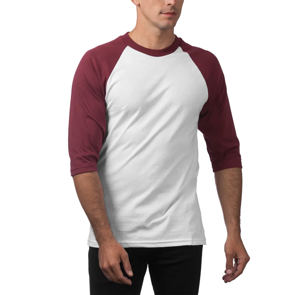 Pro Club Men's 3/4 Sleeve Crew Neck Baseball Shirt