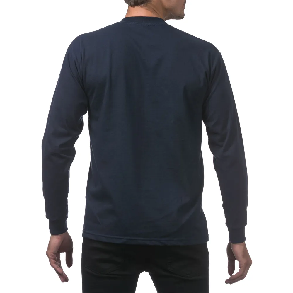 Pro Club Men's Heavyweight Cotton Long Sleeve Crew Neck T-Shirt