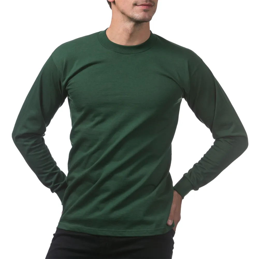 Pro Club Men's Heavyweight Cotton Long Sleeve Crew Neck T-Shirt