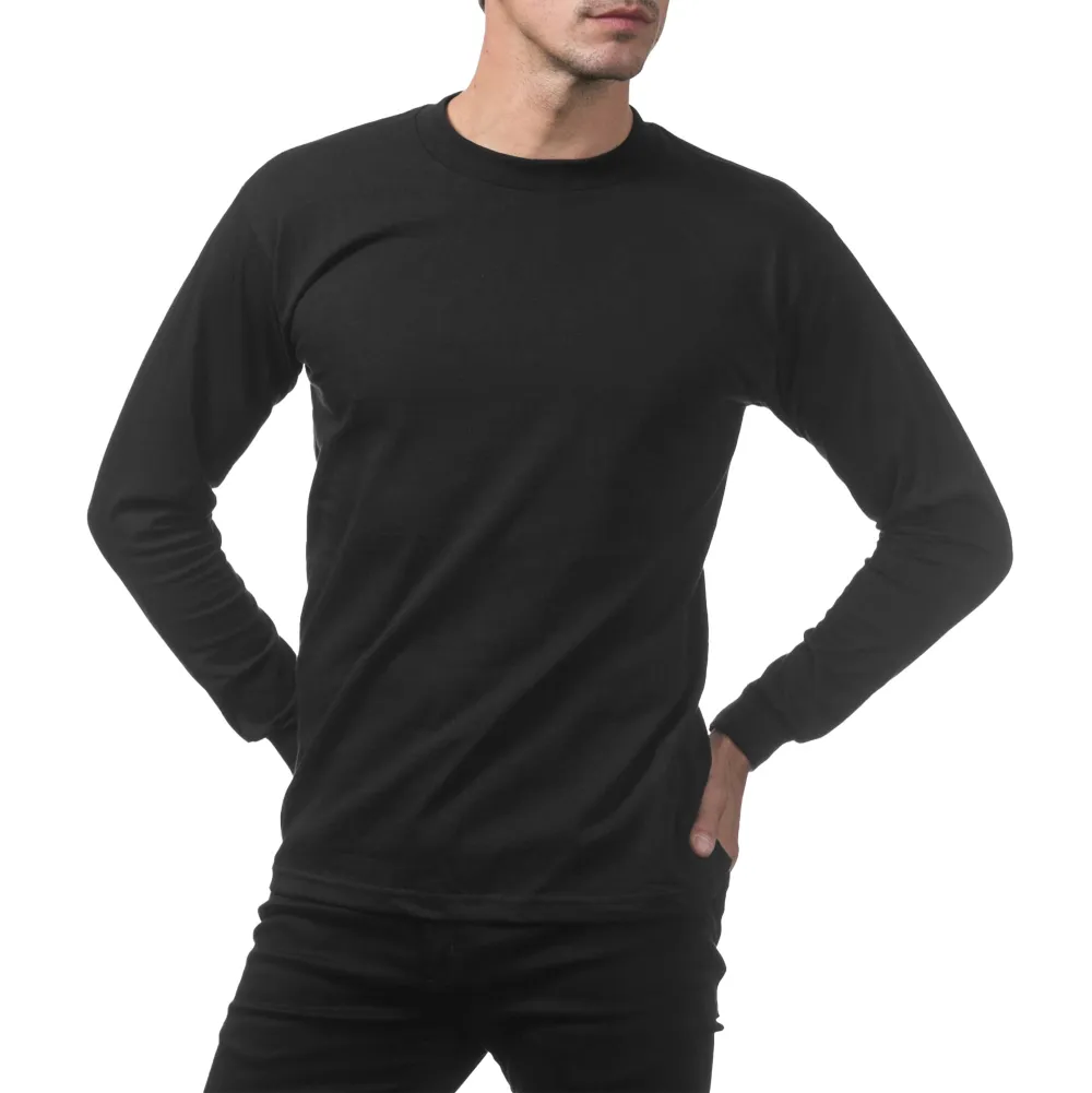 Pro Club Men's Heavyweight Cotton Long Sleeve Crew Neck T-Shirt