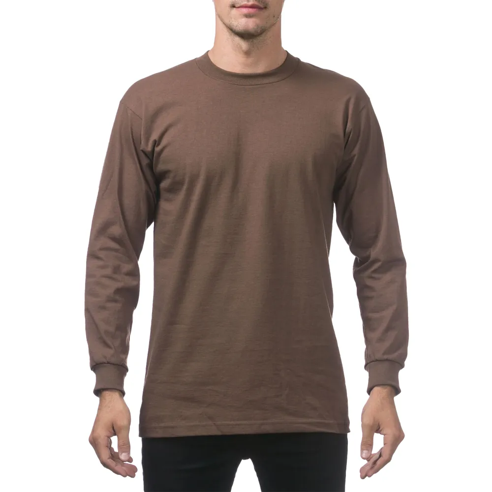 Pro Club Men's Heavyweight Cotton Long Sleeve Crew Neck T-Shirt