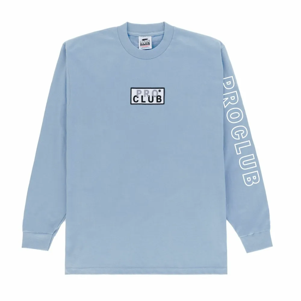 Pro Club Embroidered Box Logo Long Sleeve Heavyweight T-Shirt