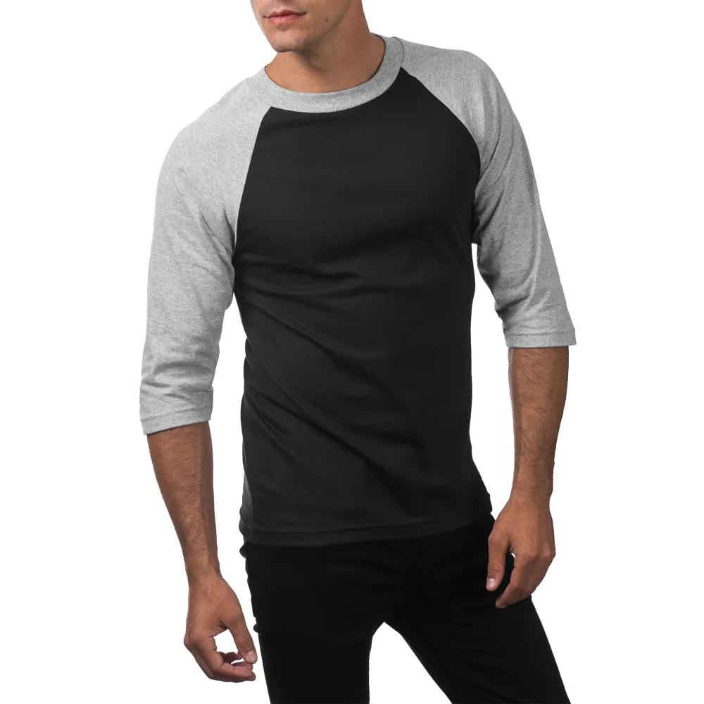 Pro Club Men's 3/4 Sleeve Crew Neck Baseball Shirt