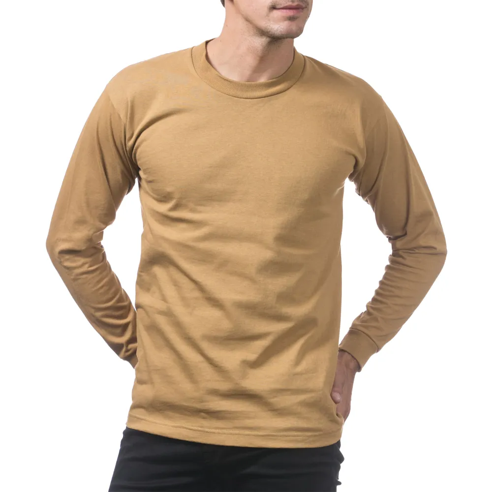 Pro Club Men's Heavyweight Cotton Long Sleeve Crew Neck T-Shirt