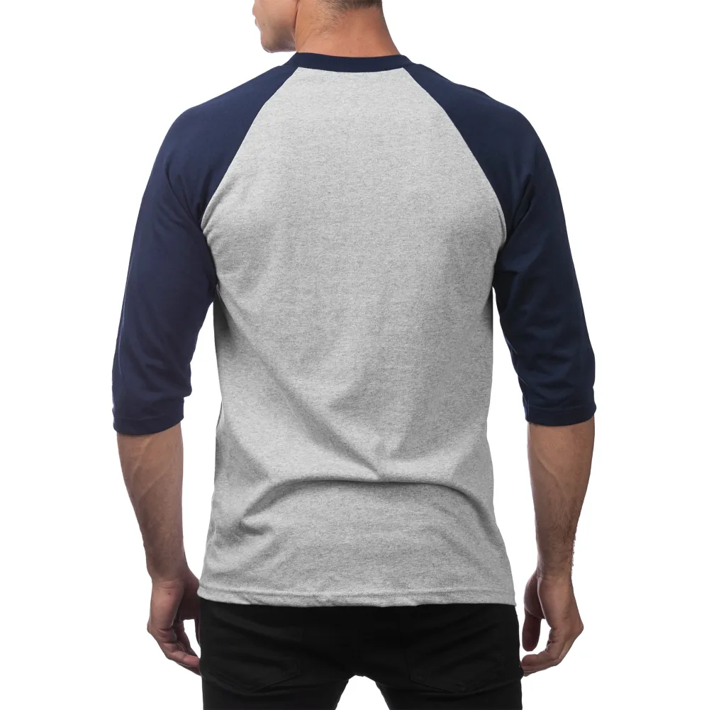Pro Club Men's 3/4 Sleeve Crew Neck Baseball Shirt